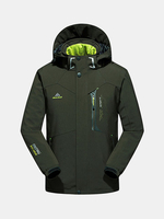 Plus Size Winter Outdoor Thicken Water Resistant Windproof Detachable Hood Jacket for Men