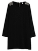 Plus Size Women Bead Long Sleeve Round Neck Zipper Dress