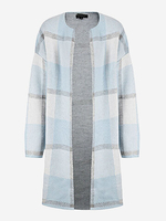 Plus Size Women Cocoon Lattice O Neck Long Sleeve Coat