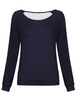 Plus Size Women Loose Lace Patchwork Long Sleeve Blouse