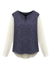 Plus Size Women Loose Long Sleeve Patchwork T-shirt Top