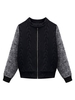Plus Size Women Patchwork Long Sleeve Zipper Thicken Coat