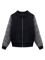 Plus Size Women Patchwork Long Sleeve Zipper Thicken Coat