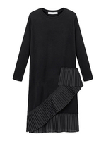 Plus Size Women Ruffles Patchwork Knee Length Loose Dress
