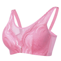 Plus Size Women Sexy Embroidery Gather Bra Adjustable Full Cup Bras