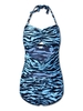 Plus Size Women Sexy Halter One Piece Bikini Hollow Out Tummy Swimsuit