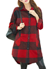 Plus Size Women Single Breasted Asymmetric Plaid Jacket