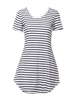 Plus Size Women Stripe Short Sleeve O Neck Summer Dress