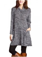 Plus Size Women Turtleneck Long Sleeve Soild Mini Dress