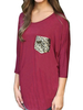 Plus Szie Women Loose O Neck Sequins Pocket Batwing Sleeve T-shirt