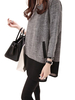 Pocket Elegant Chiffon Patchwork Three Quarter Sleeve O-neck Dress