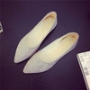 Pointed Toe Pure Color Flat Slip On Ballet Office Lady Boat Shoes