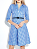 Polka Dot Preppy Style Quarter Shirt Dresses