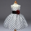 Polka Dot Print Sleeveless O-neck Princess Dress For Kids Girls