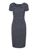 Polka Dots Stitching Short Sleeve Party Women Dress
