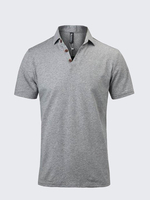 Polo Elastic Turn-down Collar Solid Colour Mens Summer Cotton Short Sleeves T-shirt