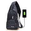 Polyester Casual Camouflage USB Port Cross Body Bag Shoulder Chest Bag For Men