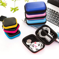 Portable Anti Press Hard Storage Box Case For Earphone Headphone SD Card Zipper