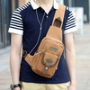 Portable Canvas Chest Bag Multi Pocket Crossbody Bag Casual Shoulder Bag For Men