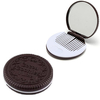Portable Chocolate Cookie Shaped Design Round Makeup Mirror Comb Set