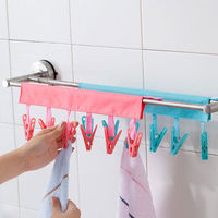 Portable Folding Clothes Storage Hanger Rack Creative Cloth Clip Multifunctional Travel Clothespin