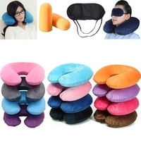 Portable Inflatable U Shaped Travel Air Pillow Neck Support Head Rest Cushion Gift