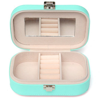 Portable Printing Jewelry PU Storage Box With Mirror