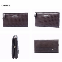 Portable PU Leather Wallet Solid Square Checkerboard Coin Purse For Man