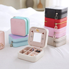 Portable Travel Jewelry Storage Box Leather Earring Rings Stoage Container