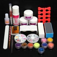 Powder Liquid Glitter Strip Nail Art UV Gel Tips Set