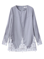 Pregnant Women Lace Patchwork Long Sleeve Mini Dress