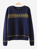 Preppy Style Geometry Long Sleeve Knitting Pullover Women Sweater