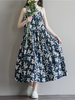 Print Sleeveless Spaghetti Strap Loose Hem Women Dresses