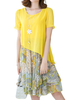 Printed Fake Two Pieces Short Sleeve Irregular Women Dresses