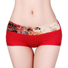 Printed Flower Boyshorts Floral Lace Hips Up Mid Waist Underwear
