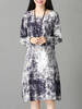 Printed Long Sleeve Vintage Dresses