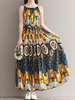 Printed Loose Hem Sleeveless Women Dresses