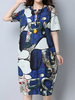 Printed Pocket Style Short Sleeve V Neck Women Dresses