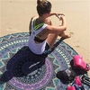 Printed Round Beach Towels Shawl Scarf Bohemian Style Yoga Mat Wall Hanging Decor