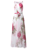 Printed Sleeveless Stand Collar Loose Hem Women Dresses