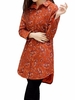 Printing Loose Tops Female Turn-down Collar Long Sleeve Shirt