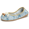 Printing Pattern Butterfly Knot Egg Roll Flat Casual Shoes