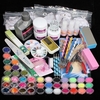 Professional 42 Colors Acrylic Powder Brush UV Lamp Glitter Clipper File Nail Art Set