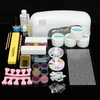 Professional 9W UV Gel Lamp Curing Primer Nail Stickers Powder Brush Manicure Tools Set