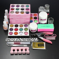 Professional Acrylic Powder Liquid Glitter Beads Brush Nail Art Tool Set Kit