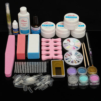 Professional Nail Art Set UV Gel Polish No.6 Brush File Manicure Sanding Decoration Powder DIY Buffe