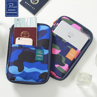 P.travel Camouflage Nylon Multi-slots Passport Storage Bag Travel Card Holder Phone Bags For Women