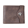PU Leather Bifold Wallet 6 Card Slots Casual Vintage Card Pack Coin Bag Purse For Men