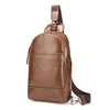 PU Leather Chest Bag With Earphone Hole Casual Vintage Single-shoulder Crossbody Bag For Men