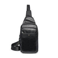 Pu Leather Crossbody Bag Business Chest Bag Casual Sling Bag For Men